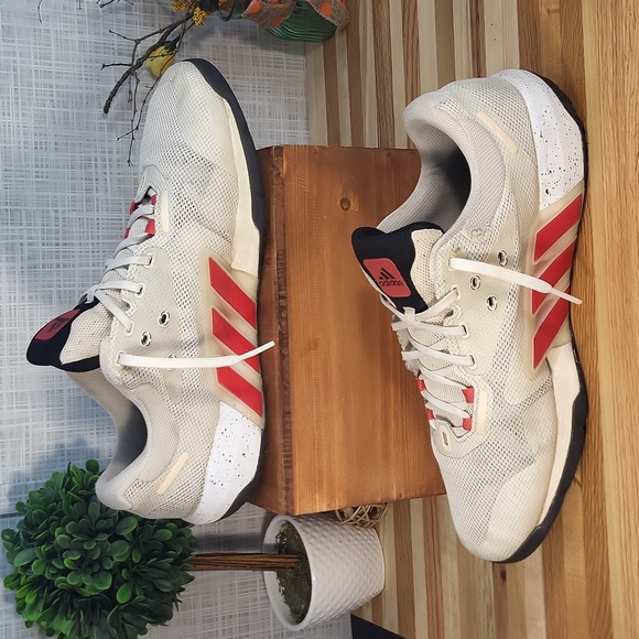 Adidas Dropset, Golden Biege and Red, Trainer Sneakers - Picture 2 of 7